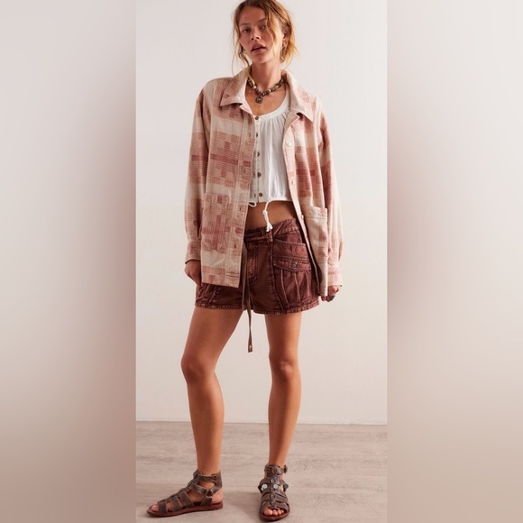 We The Free Tops - NWT Free People S We the Free Keep it Cozy Shirt in Berry Combo New $168 retail